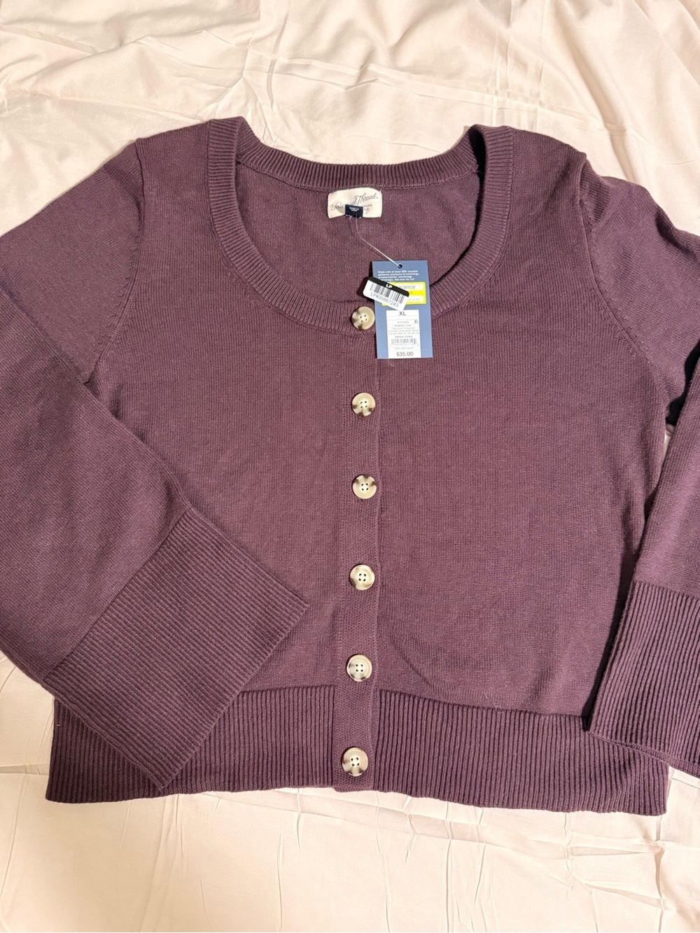 Universal Thread Plum Button-Front Cardigan
